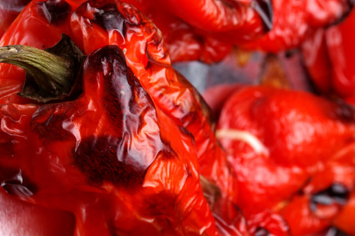 Roasted red peppers for Katak