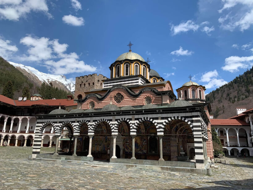 RIla Monastery on a sunny day in the mountains