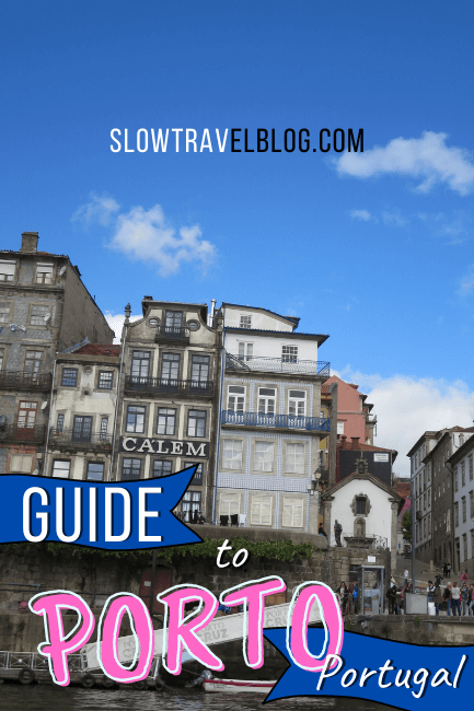 Guide to Porto over a photo of riverbank row housing