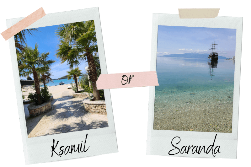 Polaroid photos of Ksamil vs Saranda