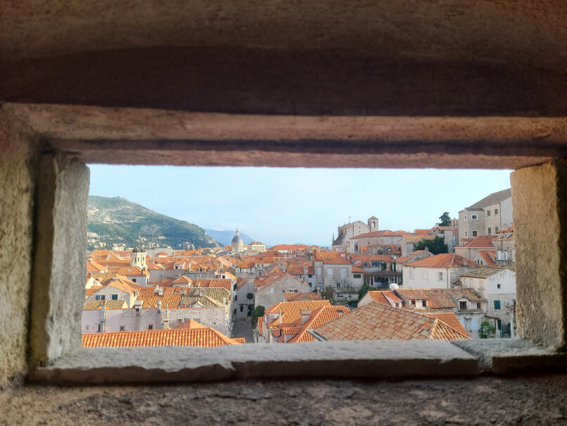 View onto the old town of Dubrovnik from within the city walls