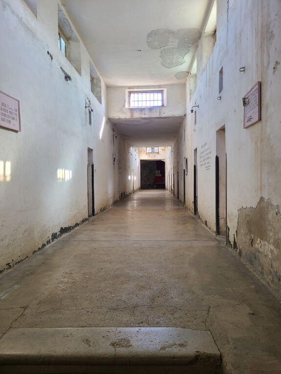 The prison museum in Gjirokaster castle, the main hallway upstairs