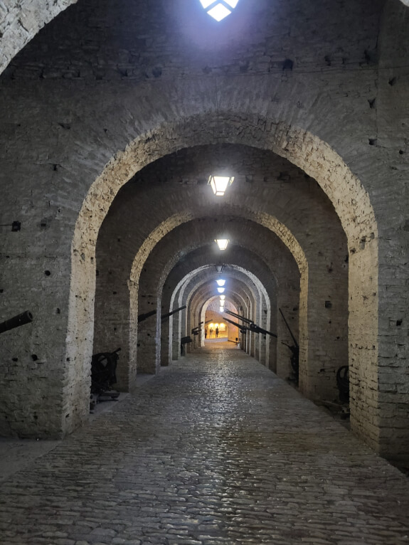 A photo down the main hallway in Gjirokaster Castle